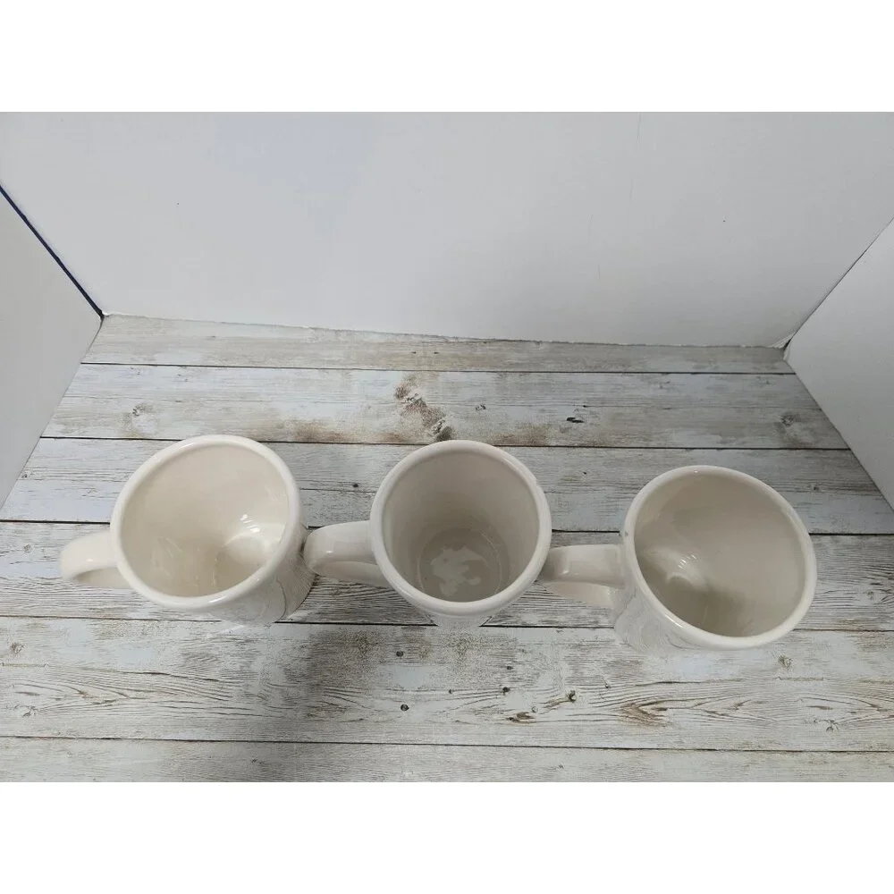 Williams‎ Sonoma Set of 3 Mocha Espresso and American Coffee Mugs Stamped